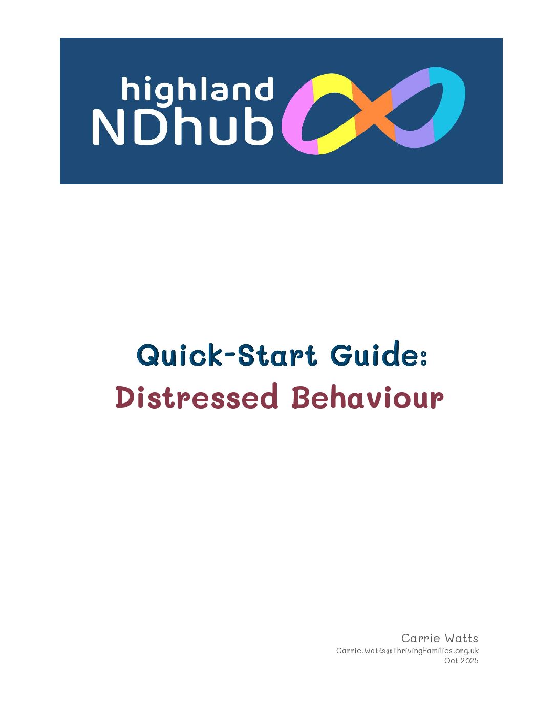 QSG: Distressed Behaviour